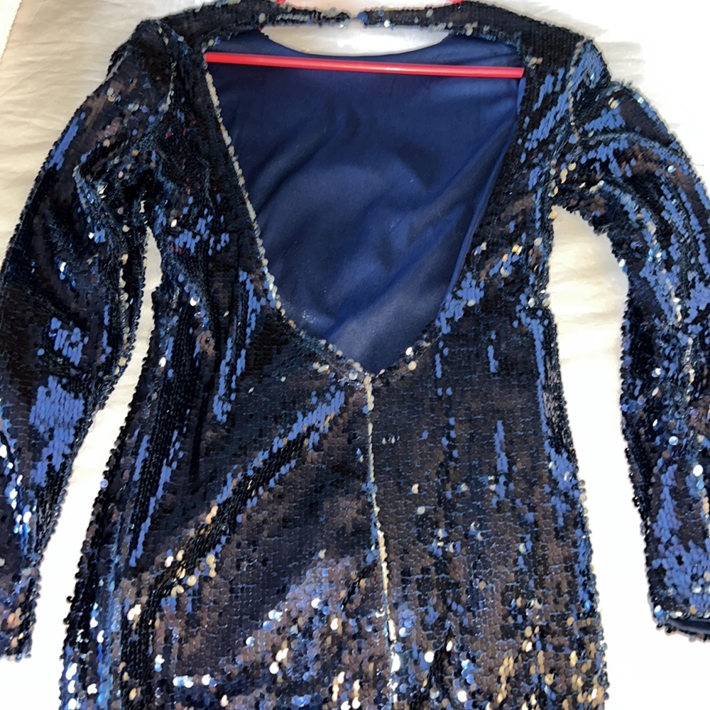 Superdown Sequin Navy Mini Dress - image 4